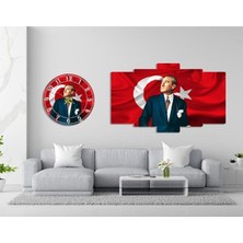 Farklı Hediyelik Atatürk Tablo ve Saat Seti