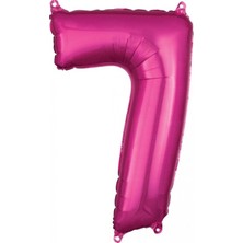 Kidspartim 7 Rakam Koyu Pembe Folyo Balon 80 cm
