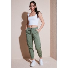 Fashion Friends Yüksek Bel Regular Fit Jogger Kargo Pantolon Bayan Pantolon 24Y0311K1