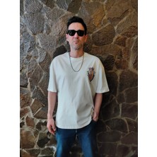 Beach Glow Beyaz Resimli Basic T-Shirt