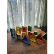 Root Wooden Toys Waldorf Ahşap Oyuncak 12'li Büyük Boy Rainbow Blokları