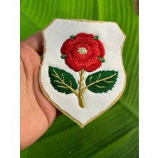 Gönülden Tasarım 10X9 cm Nakış Işleme Çiçekli Güllü Arma Cap Aplike Dikiş Aksesuarı