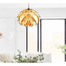 Hü Ma Tasarım ve Aksesuar Ingiliz Tarzı Oval Modern Globe Küre  Ahşap Mdf 3D Lazer Kesim Rustik Salon Avize