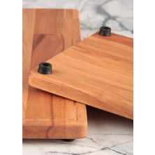 Erdway Kayın Ahşap Masif Ayaklı Kesme ve Sunum Tahtası 40X25 cm Xlarge