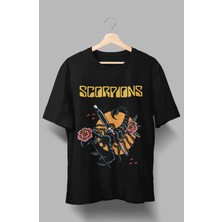 Fuddy Moda  Oversize Scorpions Baskılı Tişört, Rock Metal Temalı T-Shirt