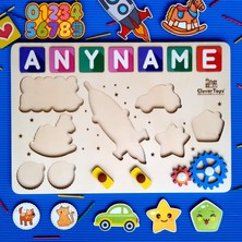 Clever Toys Ahşap Eğitici Yapboz Puzzle 2+ Yaş ( Hayvan Figürleri, Sayılar ve Geometrik Şekiller Içeren Kişiye Özel Ahşap Oyuncak)