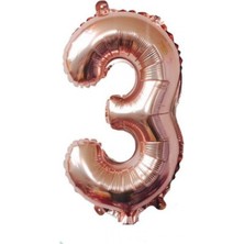 Kidspartim 3 Rakam Rose Gold Folyo Balon 40 Inç 100 cm
