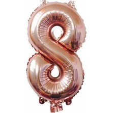Kidspartim 8 Rakam Rose Gold Folyo Balon 40 Inç 100 cm