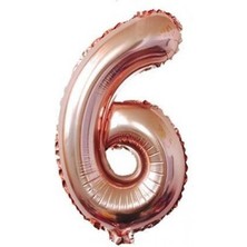 Kidspartim 6 Rakam Rose Gold Folyo Balon 40 Inç 100 cm