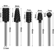 Depolife 5 Parça Hss Ahşap Için Törpü Freze Uç Seti Dremel Benzeri Gravür Makinası Için Kalıpçı 3.17MM Sap