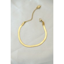 Reka Moda 316L Çelik Gold Renk Italyan Zincirli Bileklik