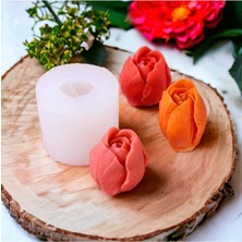 By Hobi Yap Küçük Lale Gül Mum Silikon Kalıbı 5 cm Yükseklik ve 4.5 cm Çap
