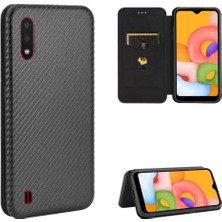 BDT Boutique Samsung Galaxy A01 Için Kılıf Deri Folio Flip Case ile Tam Koruma (Yurt Dışından)