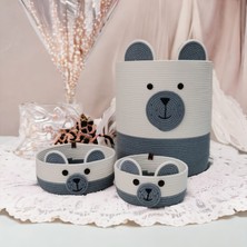 Home Decors By Özlem 3'lü Oyuncak Sepet Hasır Sepet Takımı Organizer Hediyelik Saklama KUTUSU-35X35/25X10/25X10