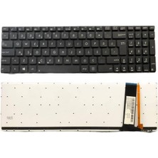Notespare Asus ile Uyumlu N550JK-CN168H, N550JV-CN127H, N550JV-CN211D Notebook Klavye Işıklı Siyah Tr