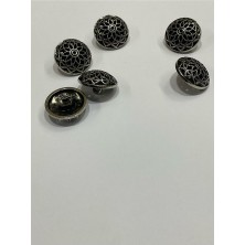 Karan Tuhafiye Hırka Yelek Düğmesi / Metal Düğme / Nikel Kaplama Gümüş / 1,8 cm / 6 Lı Set/mde