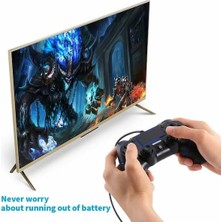 Kepang Siyah Mavi-Pc/ps4 Slim/ps4 Pro Uyumlu Bilgisayar Pc Kolu Çift Titreşimli USB Gamepad Kablolu Denetleyici Playstation 4 Denetleyicisi (Yurt Dışından)