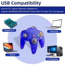 Kepang Şeffaf YEŞIL-N64 USB Kablolu Gamepad N64 Denetleyici Gamepad Joystick Klasik 64 Konsol Retro Oyunları Windows Pc/mac Dizüstü Bilgisayar Için (Yurt Dışından)