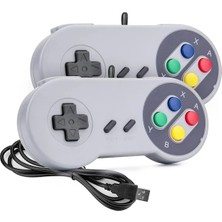 Kepang 2 Adet Gri Kablolu USB Gamepad Denetleyicisi Pc Dizüstü Windows 7/8/10 Snes Retro USB Joystick Joypad Mac Os x Raspberry Pi Retropie (Yurt Dışından)