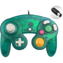 Kepang Trans Koyu Yeşil-Şeffaf Renkli Kablolu Gamepad Denetleyici Joypad, Ngc Joystick Için Gamecube Pc Için Tek Noktalı (Yurt Dışından)