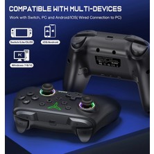 Kepang Q251 Kontrolör-Rgb Kablosuz Denetleyici Bluetooth Nintendo Anahtarı Pro Pc Joystick Gamepad Profesyonel Gecikmesiz Gamepad (Yurt Dışından)