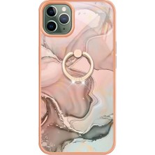 YH Market IPhone 12 Için Kılıf Pro Max Tampon Mermer Darbeye Tpu Silikon 360 &deg; Halka (Yurt Dışından)