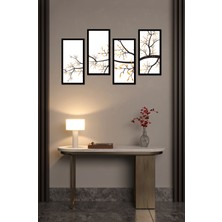 KutuTR Modern Style Dekorize Mdf 4 Parça Çerçeve Görünümlü Tablo Set 10202
