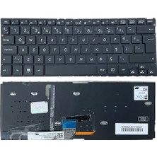 Notespare Asus ile Uyumlu Zenbook Flip UX360UA-C4132T Notebook Klavye Işıklı Siyah Tr