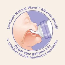 Lansinoh Natural Wave Silikon Biberon Emziği 2li Orta Akış