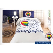 Taç Lisanslı Fenerbahçe Yarım Logo Tek Kişilik % 100 Pamuk Pike Takımı
