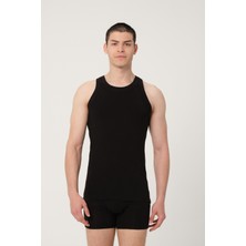 Fsm1453 Erkek Pamuklu Süprem Penye Halter Yaka Sporcu Likralı Atlet 6'lı -1021