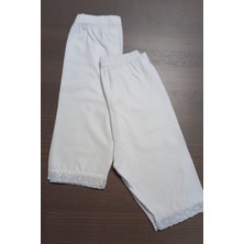 Türen 408 Kız Çocuk 2'li Yarım Tayt-Beyaz