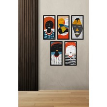 KutuTR Modern Style Dekorize Mdf 5 Parça Çerçeve Görünümlü Tablo Set 10201