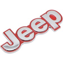 İdeal Aksesuar Jeep Bagaj / Kaput Yazı Logo Gri Kırmızı Gölgeli Metal Hood Trunk Lettering Logo Arma 4x4