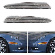 Blueleskyy Chevrolet Corvette C6 2005-2013 Için Araç Ön LED Yan Işaret Işıkları (Yurt Dışından)