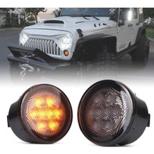 Blueleskyy Amber LED Ön Izgara Jeep Wrangler Jk Jku Için Sinyal Işığı Çevirin (Yurt Dışından)