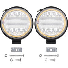 Blueleskyy 2x 4 Inç LED Çalışma Işığı Combo Off Road Sürüş Amber Sis Lambası (Yurt Dışından)