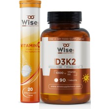 WiseLab Vitamin D3 K2 90 Tablet, Vitamin C + Çinko Efervesan 20 Tablet