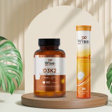 WiseLab Vitamin D3 K2 90 Tablet, Vitamin C + Çinko Efervesan 20 Tablet