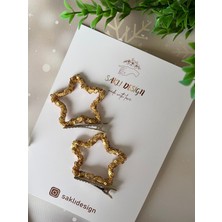 Saklı Design Gold 2'li Yıldız Toka