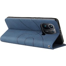 YH Mall Xiaomi 11 Pro Kickstand Koruyucu Kılıf Kart ile Iki Renkli Dikiş (Yurt Dışından)