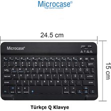 Microcase Lenovo Siyah Tab M11 11 Inch Tablet Uyumlu Tablet Çanta+Türkçe Bluetooth Klavye+Mouse+Tablet Standı