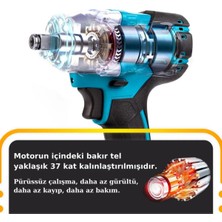 Dager Sıgma-X 36 V 5 Ah (Kutusuz) Akülü Somun Bijon Sökme Sıkma Matkap Kömürsüz Akülü Vidalama Mandren Dahil Set