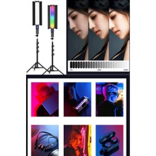 Blic Stick Rgb LED Işık Tripod Ayak Dahil Fotoğraf Video Çekimi OLED Ekran 12 Farklı Işık Kumandalı FL600 Bjl-18