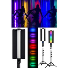 Blic Stick Rgb LED Işık Tripod Ayak Dahil Fotoğraf Video Çekimi OLED Ekran 12 Farklı Işık Kumandalı FL600 Bjl-18