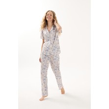 Yeni İnci Gömlek Yaka Pamuk Kadın Pijama Takımı