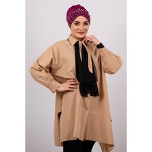 Hürrem Bone Şarabi Pratik Hazır Geçmeli Tesettür Bone Sandy Kumaş Taşlı 1456_08