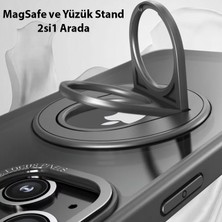 Ally iPhone 14 - iPhone 13 Için Magsafe Uyumlu Yüzük Standlı Manyetik Silikon Kılıf