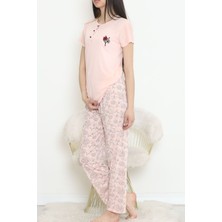 Stil Mark Düğmeli Pijama Takımı Açıksomon - 704.1287.