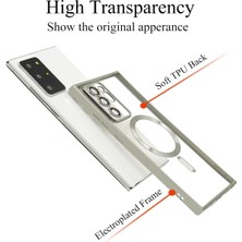 Teknomoda Samsung Galaxy Note 20 Ultra Kılıf Kamera Lens Korumalı Renkli Magsafe Şeffaf Silikon Siyah